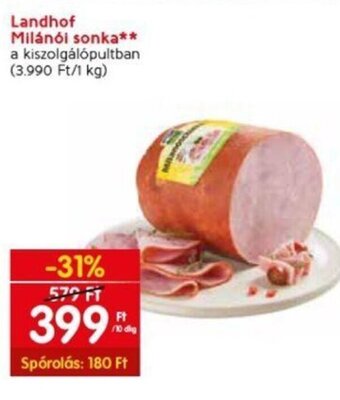 Spar Landhof Milánói sonka 10 dkg ajánlat