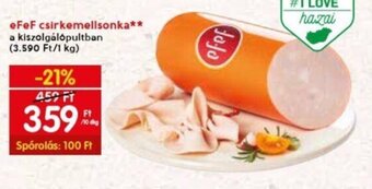 Spar eFeF csirkemellsonka 10 dkg ajánlat