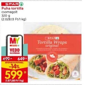 Spar SPAR Puha tortilla 320 g ajánlat