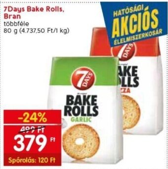 7Days Bake Rolls, Bran 80 g