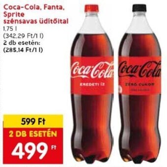 Spar Coca-Cola, Fanta, Sprite szénsavas üdítőital 1,75 l ajánlat