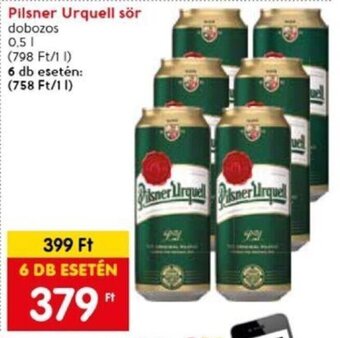 Spar Pilsner Urquell sör 0,5 l ajánlat