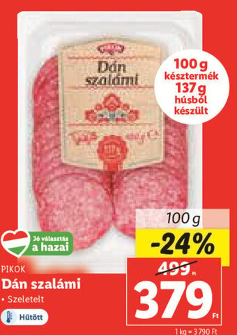 Lidl PIKOK Dán szalámi 100 g ajánlat