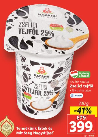 Lidl HAZÁNK KINCSEI Zselici tejföl 330 g ajánlat
