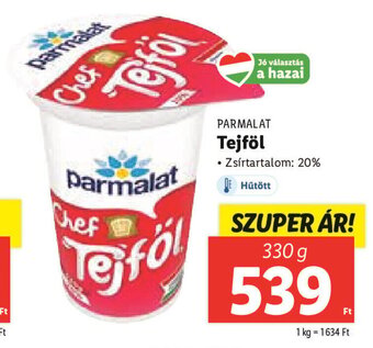 Lidl PARMALAT Tejföl 330 g ajánlat