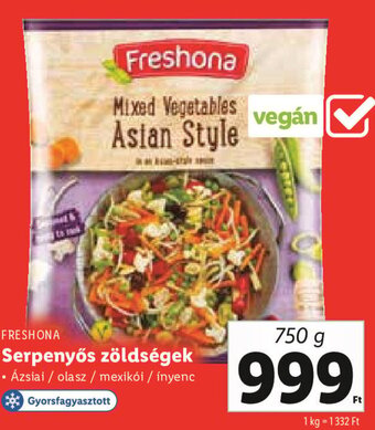 Lidl FRESHONA Serpenyős zöldségek 750 g ajánlat