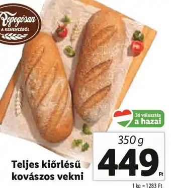 Lidl Teljes kiőrlésű kovászos vekni 350 g ajánlat