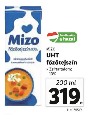 Lidl MIZO UHT főzőtejszín 200 ml ajánlat
