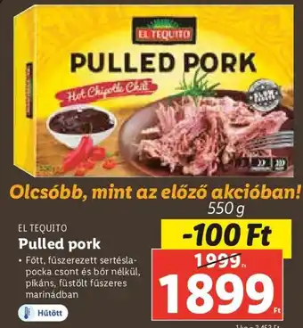 EL TEQUITO Pulled pork 550 g