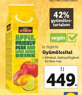 Lidl EL TEQUITO Gyümölcsital 1 l ajánlat
