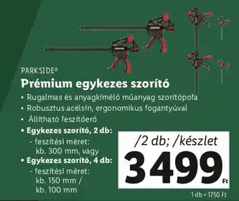 Lidl PARKSIDE Prémium egykezes szorító 2 db / készlet ajánlat