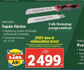 Lidl PARKSIDE Japán fűrész 1 db ajánlat