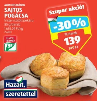 ALDI AZON MELEGÉBEN SAJTOS POGÁCSA 85 g ajánlat