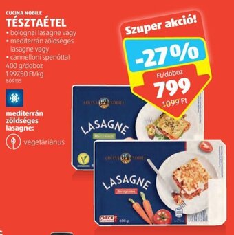 ALDI CUCINA NOBILE TÉSZTAÉTEL 400 g ajánlat