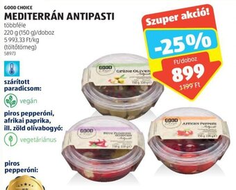 ALDI GOOD CHOICE MEDITERRÁN ANTIPASTI 220 g ajánlat