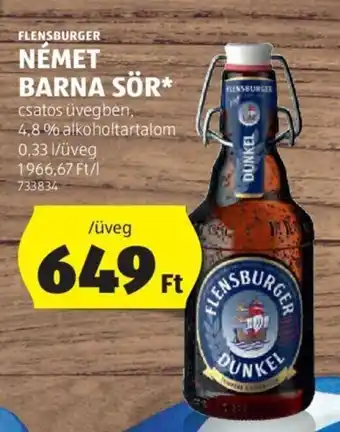 ALDI FLENSBURGER NÉMET BARNA SÖR 0,33 l ajánlat