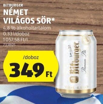ALDI bitBITBURGER NÉMET VILÁGOS SÖR 0,33 l ajánlat