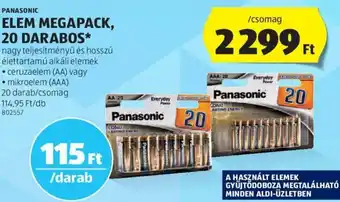 ALDI PANASONIC ELEM MEGAPACK, 20 db ajánlat