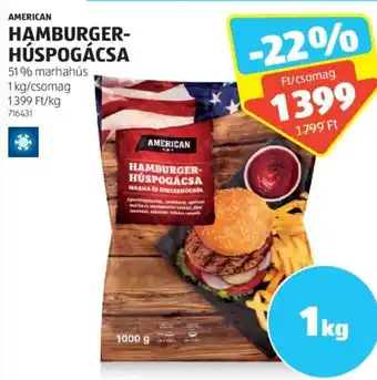 ALDI AMERICAN HAMBURGER-HÚSPOGÁCSA 1 kg ajánlat