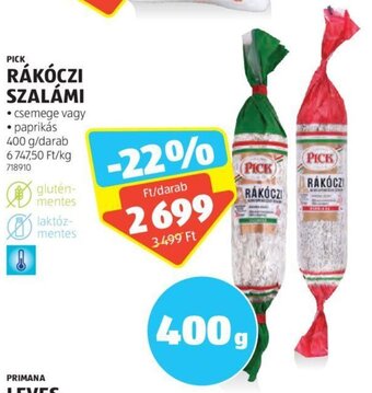 ALDI PICK RÁKÓCZI SZALÁMI 400 g ajánlat