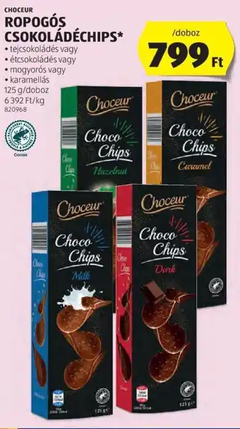 ALDI CHOCEUR ROPOGÓS CSOKOLÁDÉCHIPS 125 g ajánlat