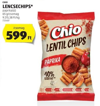ALDI CHIO LENCSECHIPS 65 g ajánlat
