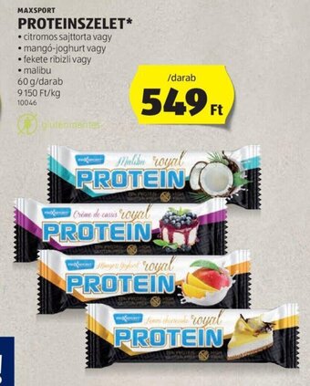 ALDI MAXSPORT PROTEINSZELET 60 g ajánlat
