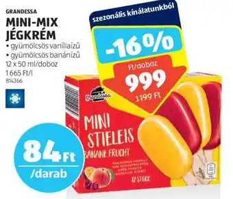 ALDI GRANDESSA MINI-MIX JÉGKRÉM 12 x 50 ml ajánlat