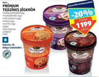 ALDI MUCCI PRÉMIUM TEJSZÍNES JÉGKRÉM 500 ml ajánlat