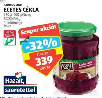 ALDI NATURE'S GOLD ECETES CÉKLA 680 g ajánlat