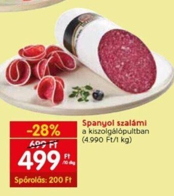 Spar Spanyol szalámi 10 dkg ajánlat