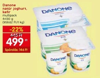 Spar Danone natúr joghurt, kefir 4 × 130 g ajánlat