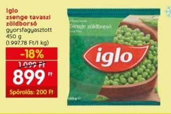 Spar Iglo zsenge tavaszi zöldborsó 450 g ajánlat