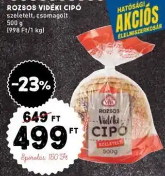 Interspar ROZSOS VIDÉKI CIPÓ 500 g ajánlat