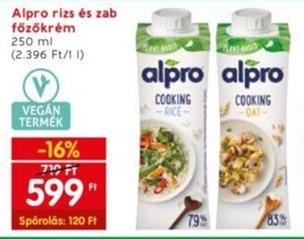 Interspar Alpro rizs és zab főzőkrém 250 ml ajánlat