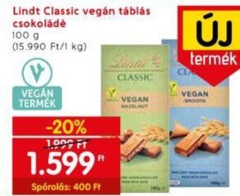 Interspar Lindt Classic vegán táblás csokoládé 100 g ajánlat