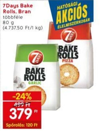 7Days Bake Rolls, Bran 80 g