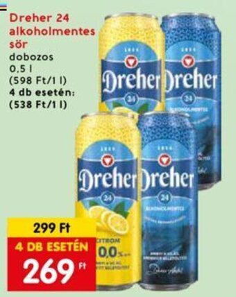 Interspar Dreher 24 alkoholmentes sör 0,5 l ajánlat