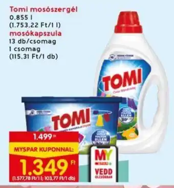 Interspar Tomi mosószergél stb. 0,855 l / 13 db ajánlat