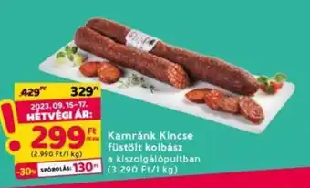 Interspar Kamránk Kincse füstölt kolbász 10 dkg ajánlat