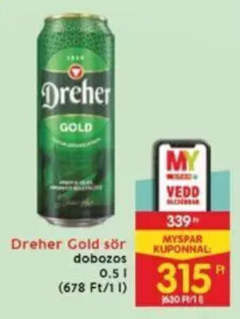 Interspar Dreher Gold sör 0,5 l ajánlat