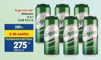 Interspar Soproni sör 0,5 l ajánlat