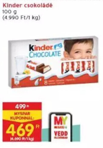 Interspar Kinder csokoládé 100 g ajánlat