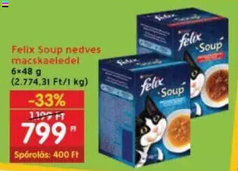 Felix Soup nedves macskaeledel 6 x 48 g