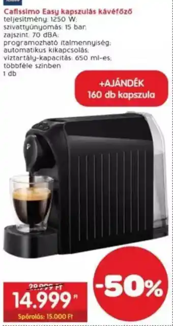 Cafissimo Easy kapszulás kávéfőző 1 db