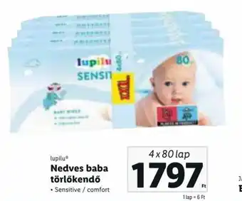 Lidl lupilu Nedves baba törlőkendő 4 x 80 lap ajánlat