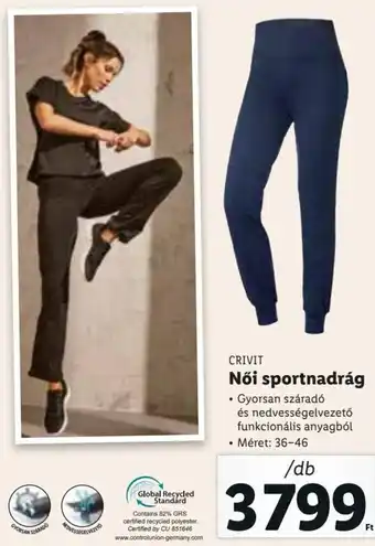 Lidl CRIVIT Női sportnadrág 1 db ajánlat