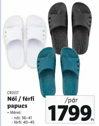 Lidl CRIVIT Női / férfi papucs 1 pár ajánlat