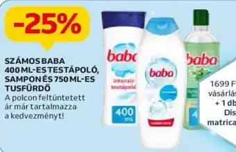 Auchan SZÁMOS BABA 400 ML-ES TESTÁPOLÓ stb. ajánlat