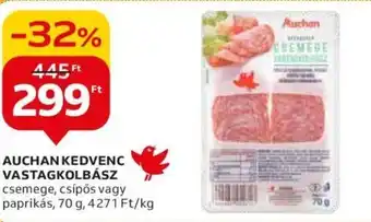 AUCHAN KEDVENC VASTAGKOLBÁSZ 70 g